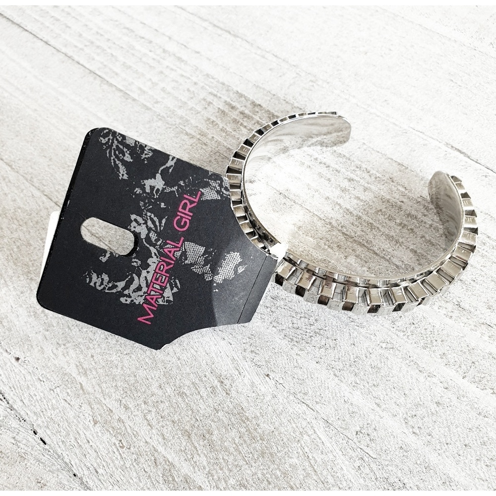 Material Girl 3D Box Link Chain Cuff Bracelet